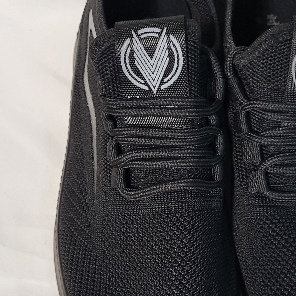 Veetqx Mens Black NWOT Woven Knit Slip-On Ultra-Breathable Lace Up Sneakers Sz 7 - Picture 4 of 9